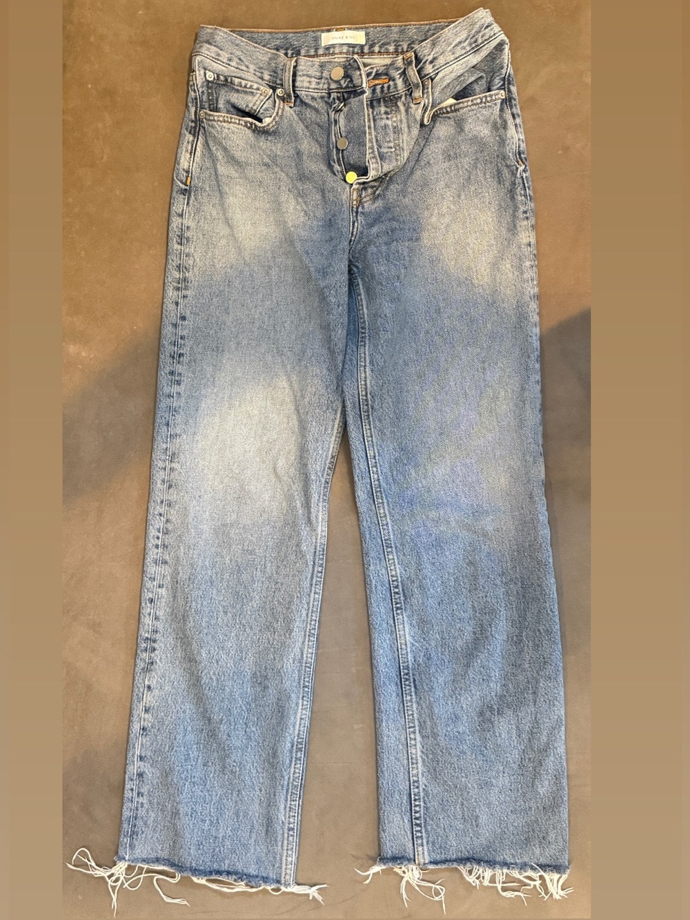Anine Bing Women’s Straight Leg Ankle Crop Light Blue Jeans